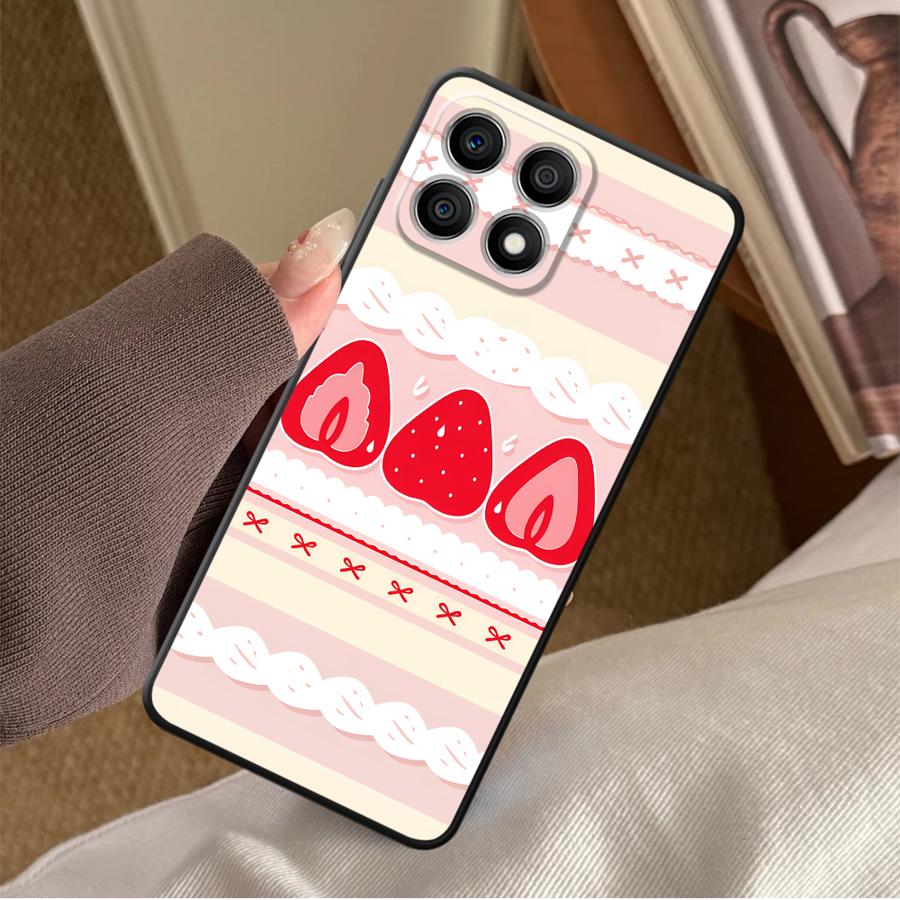 Phone Cases Honor - Cartoon Strawberry Cake Funda Phone Cover