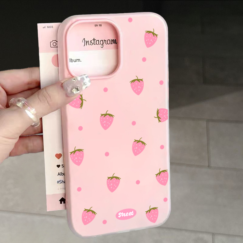 Phone Cases Bulk - Sweet Pink Strawberry Pattern Phone Case