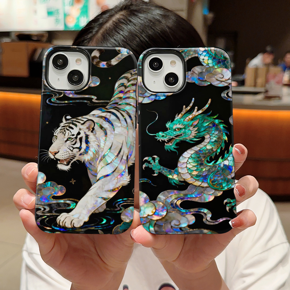Phone Cases Bulk - Stylish Tiger Dragon Marble Texture Printed