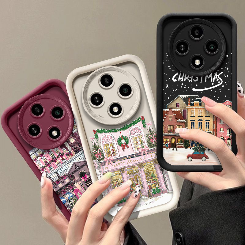 Phone Cases Honor - Christmas Building Winter Town Snow Scenery