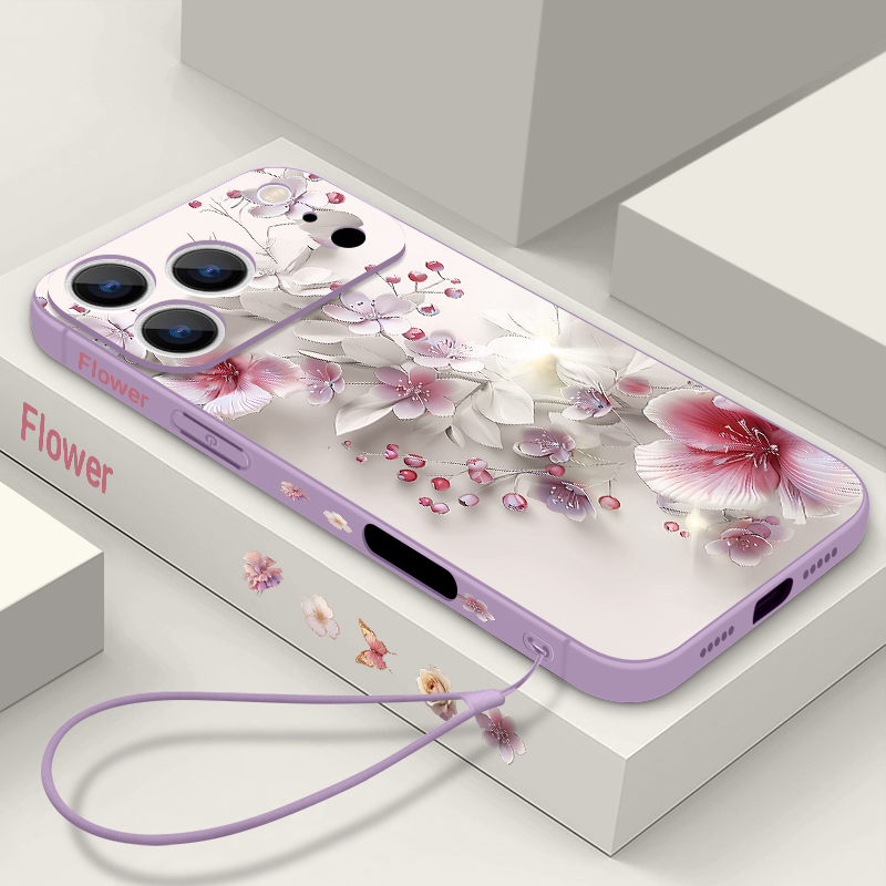 Phone Cases Magnetic - Pink White Flower Case For iPhone