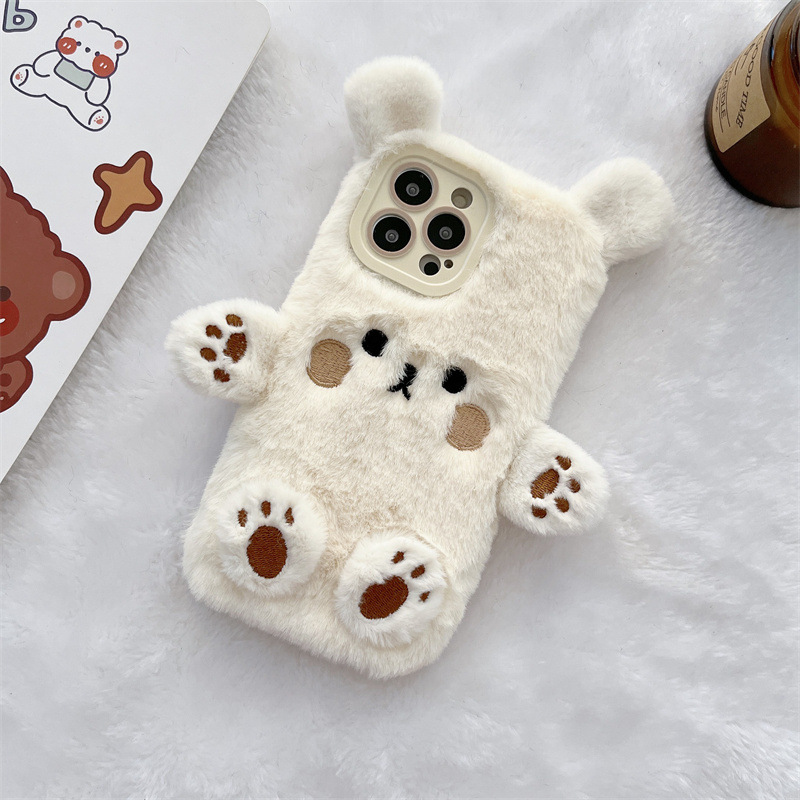 Korean 3D Cartoon Bear Fluffy  - огляд і ціна Phone Cases For Iphone 12 Pro Max
