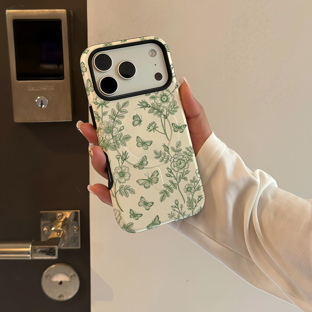 Green Floral Butterfly Sketch  - огляд і ціна Phone Cases Magnetic