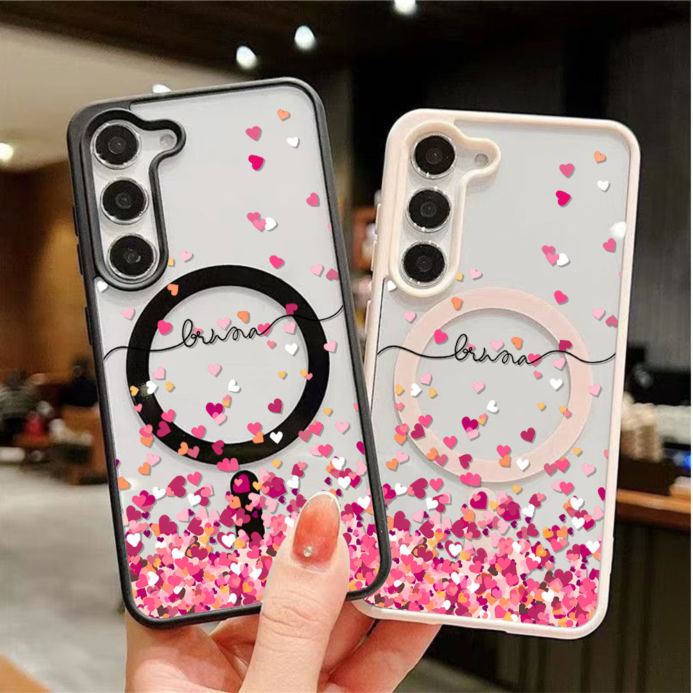 Pink Heart Print Phone Case Fo - огляд і ціна Phone Cases Magnetic
