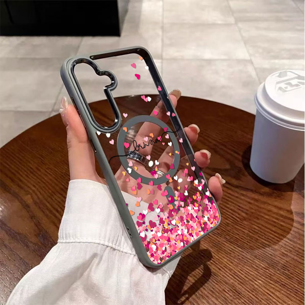 Pink Heart Print Phone Case Fo - огляд і ціна Phone Cases Magnetic