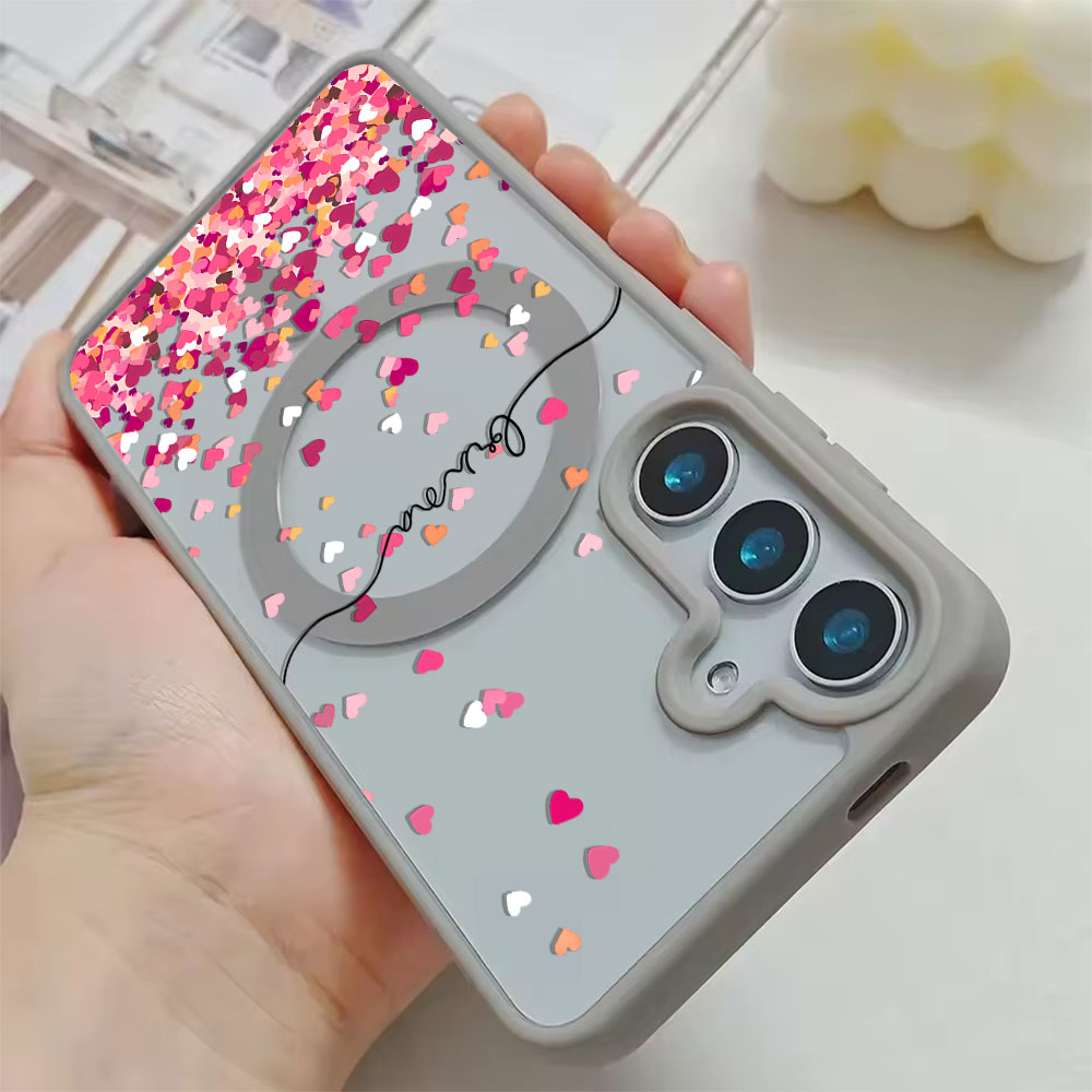 Pink Heart Print Phone Case Fo - огляд і ціна Phone Cases Magnetic