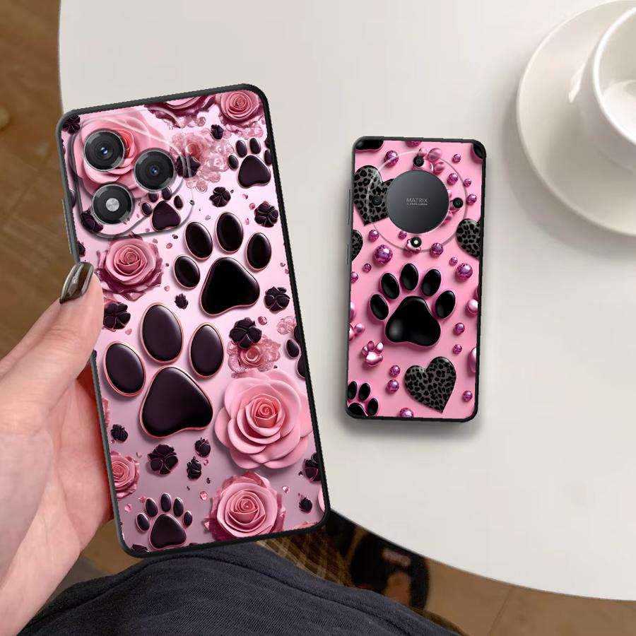 Pink Pet Paw Print Pattern Cas - огляд і ціна Phone Cases Honor