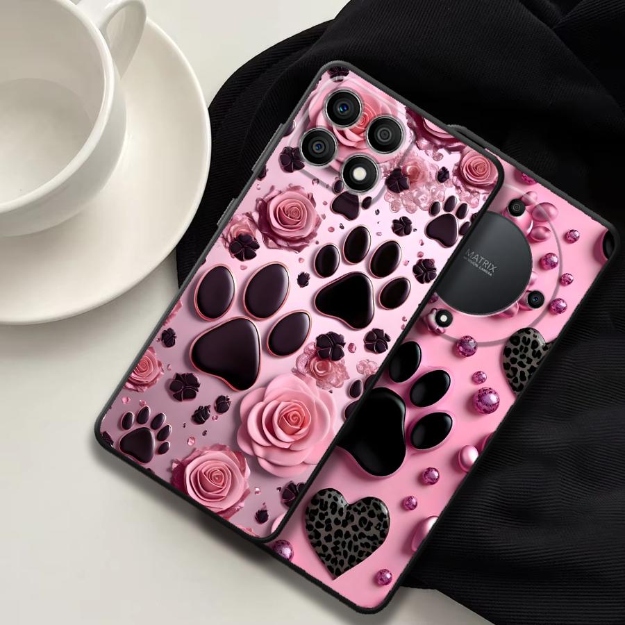 Pink Pet Paw Print Pattern Cas - огляд і ціна Phone Cases Honor