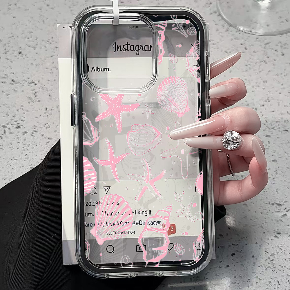 Summer Pink Seashell Clear Pho - огляд і ціна Phone Cases Pink
