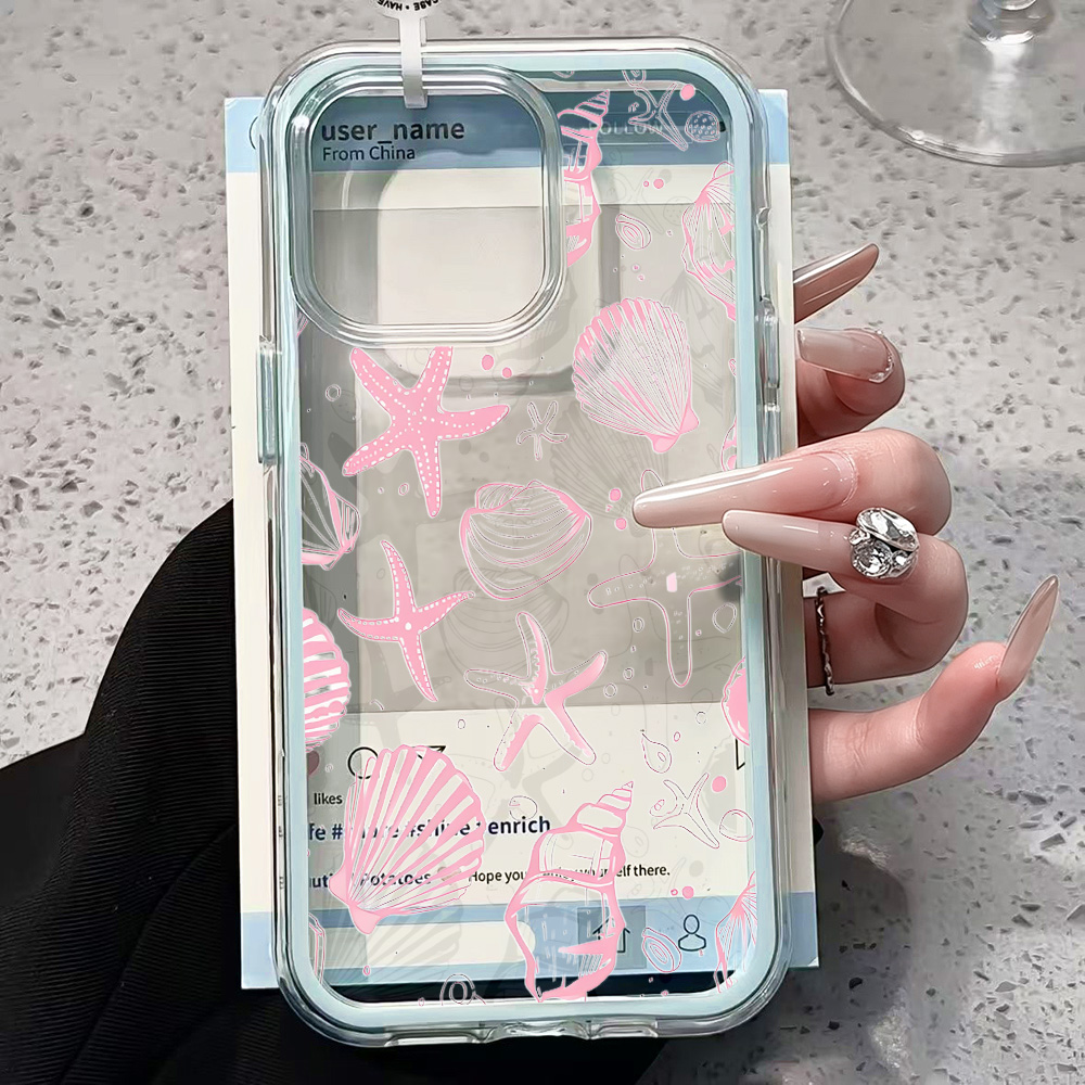 Summer Pink Seashell Clear Pho - огляд і ціна Phone Cases Pink