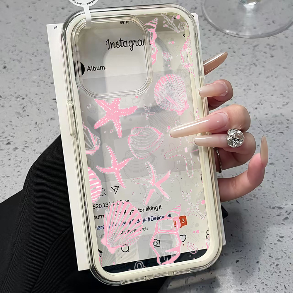 Summer Pink Seashell Clear Pho - огляд і ціна Phone Cases Pink