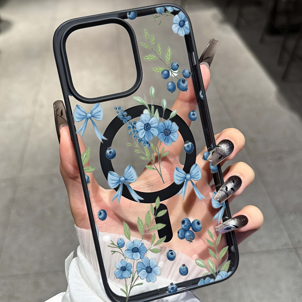 Blueberry Floral Clear Case  F - огляд і ціна Phone Cases Bulk