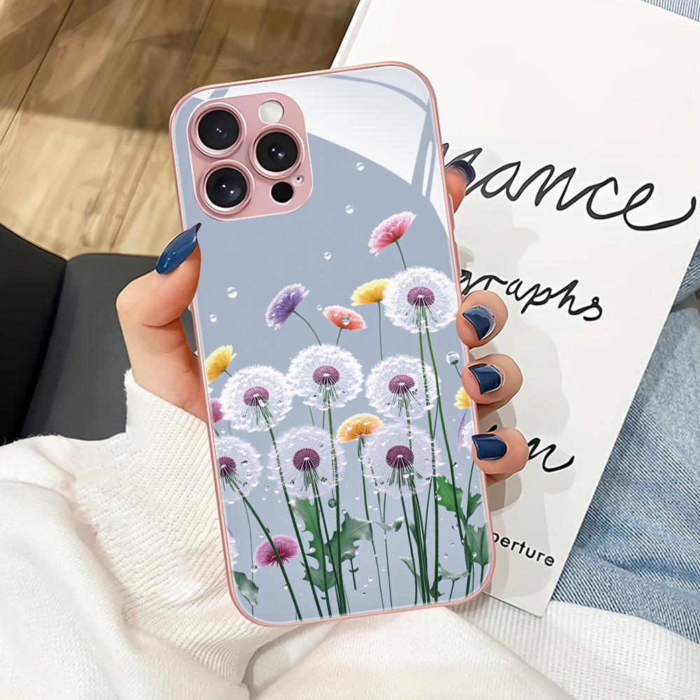 Pink Flower Tempered Glass Cas - огляд і ціна Phone Cases Pink