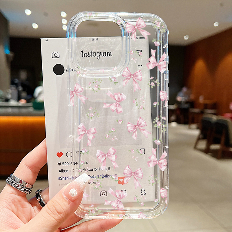 Pink Bow Transparent Airbag Ph - огляд і ціна Phone Cases Pink