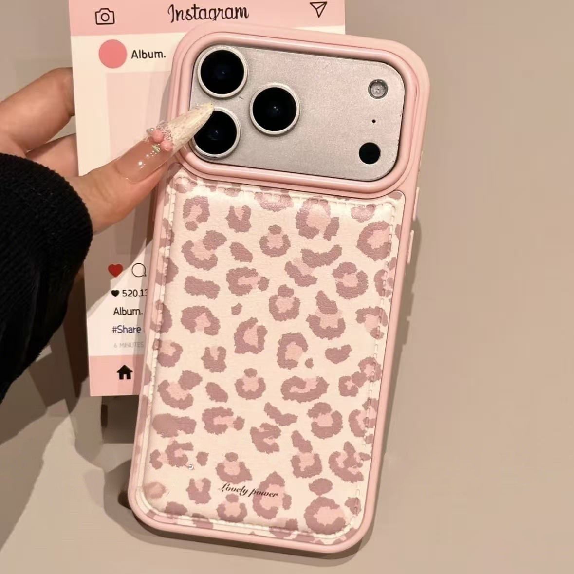 Simple Korean Pink Retro Leopa - огляд і ціна Phone Cases Pink